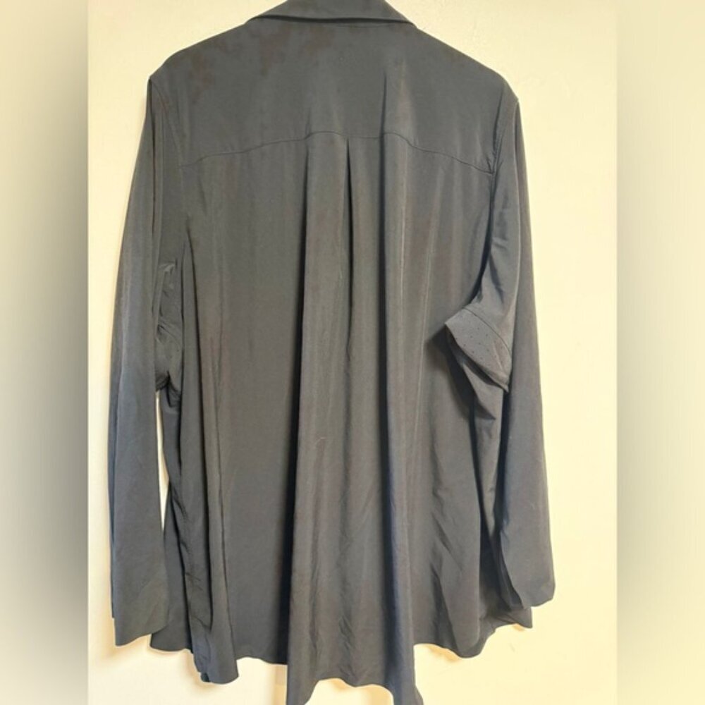 Athleta Women’s Oversized Button-Up Shirt Black Size 3X - Picture 3 of 8